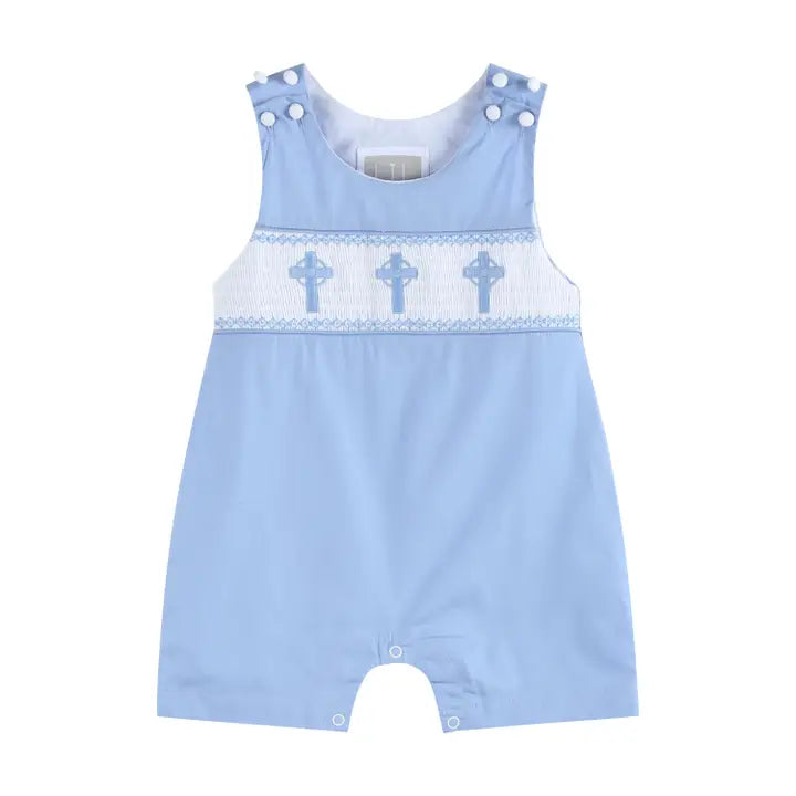 Baby Boys Smocked Crosses Romper