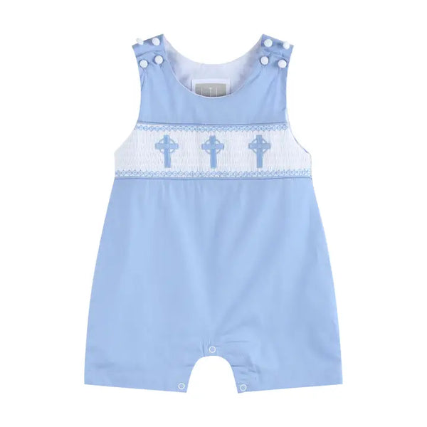 Baby Boys Smocked Crosses Romper
