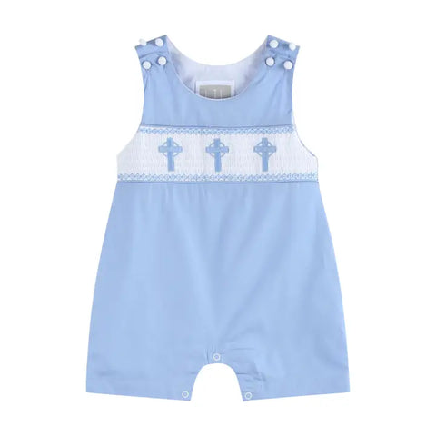 Baby Boys Smocked Crosses Romper