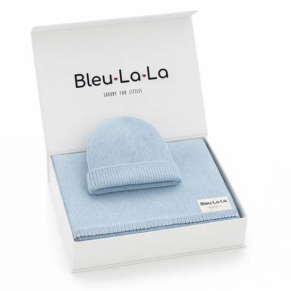 Organic Cotton Knit Blanket + Hat Boxed Gift Set