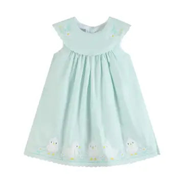 Toddler Girl Misty Blue Fuzzy Chickies Dress