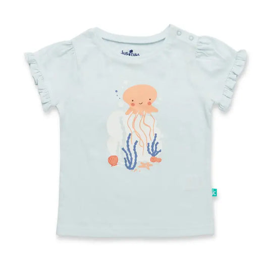 Infant Girls Jellyfish Blushnet Ruffle Sleeve Top