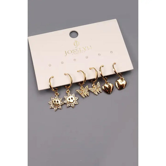 Mini Hoop Trio Earring Set