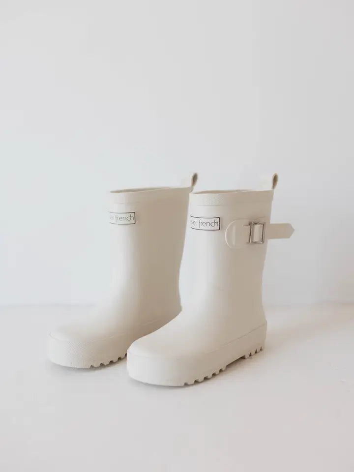Toddler & Youth Kids Cream Waterproof Rain Boots