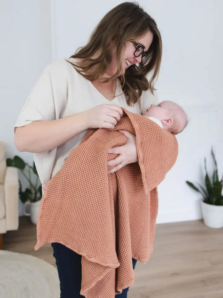 Bamboo Baby Waffle Knit Baby Blanket