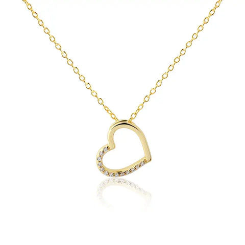 14K Gold-Plated Floating Heart Necklace For Kids