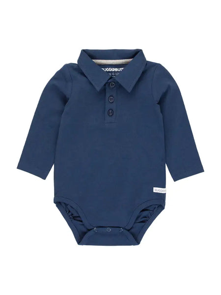 Infant Boys Dark Navy Knit Polo Bodysuit