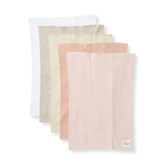 Set of 5 Solid Burp Cloths - Pink Sand