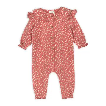 Rose Floral Smocked Baby Jumpsuit
