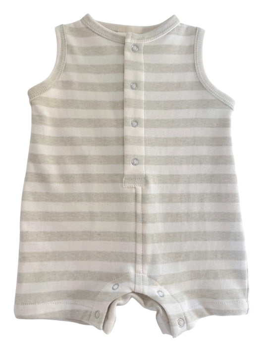 Infant Boys Sage Stripe Shortie Romper