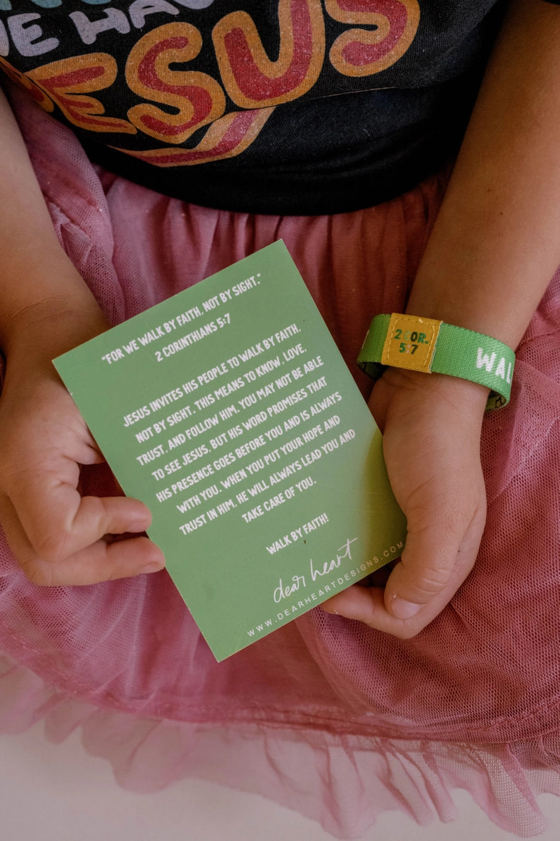 "Walk By Faith" Kids Inspirational Wristband Bracelet