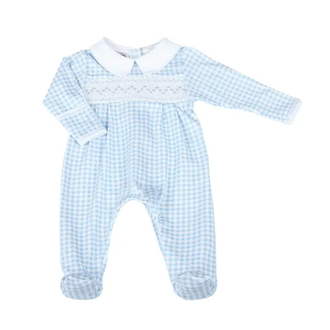 Baby Boys Smocked Collared Footie