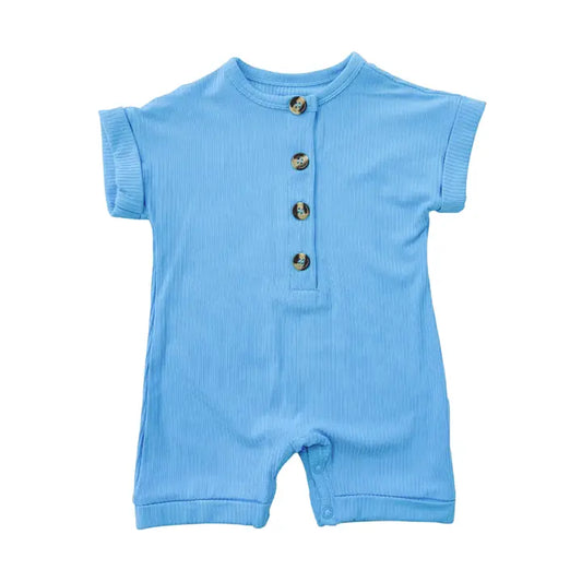 Infant Boy Bamboo Short Romper - Blue