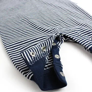 Baby Boys Stripe Knit Henley Romper