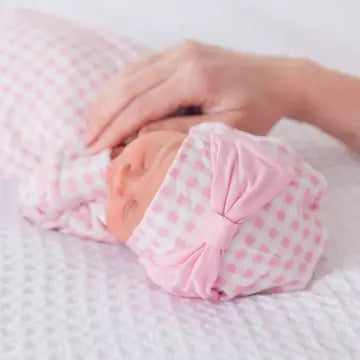 Baby Infant Girls Pink Gingham Gown Set