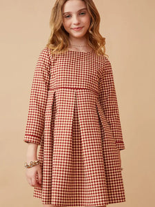 Youth Girls Houndstooth Box Pleated Dress