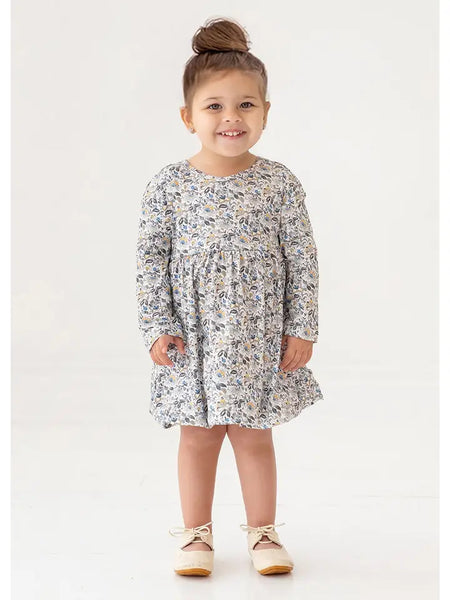 Toddler Girls Floral Hazelnut Dress