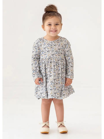 Toddler Girls Floral Hazelnut Dress