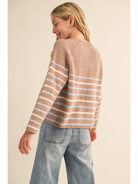 Tween Girls Wide Striped Tunic Pullover Sweater