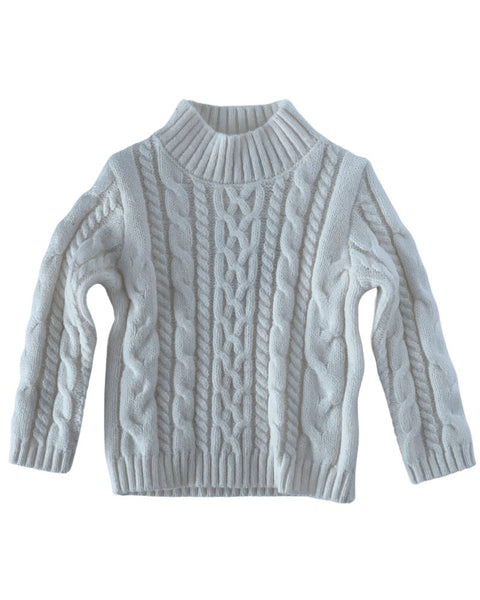 Dani Mockneck Cable Knit Sweater - Ivory