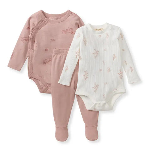 Infant Girls Wildflower 3 Piece Bodysuit & Pant Set