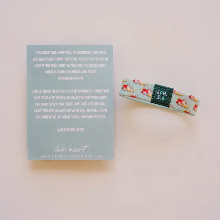 "Walk In Light" Kids Inspirational Wristband Bracelet