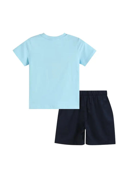 Blue Turtle T-Shirt and Shorts Set