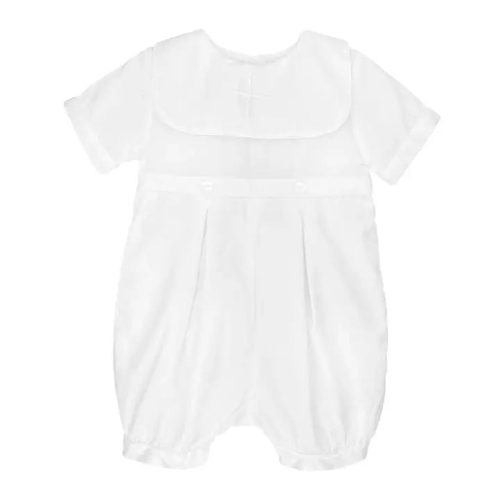 Infant Embroidered Cross Christening Romper