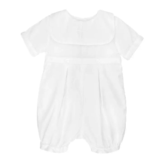 Infant Embroidered Cross Christening Romper
