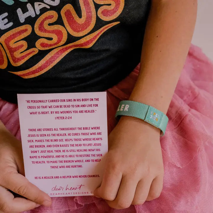 "Jesus Heals" Kids Inspirational Wristband Bracelet