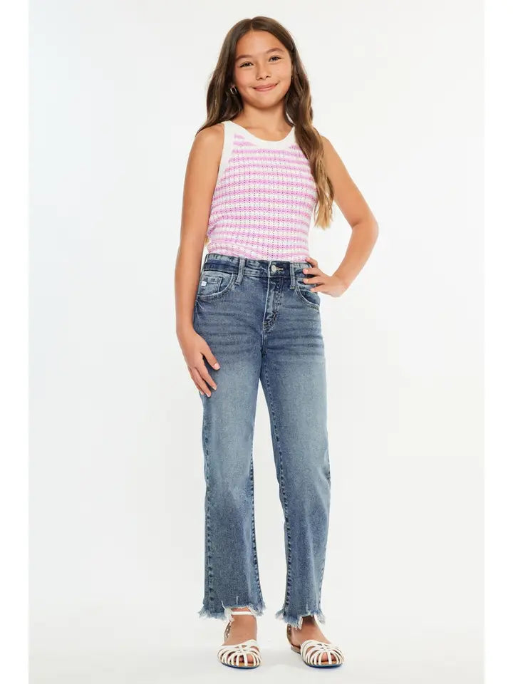KanCan Girls High Rise Slim Straight Leg Jeans