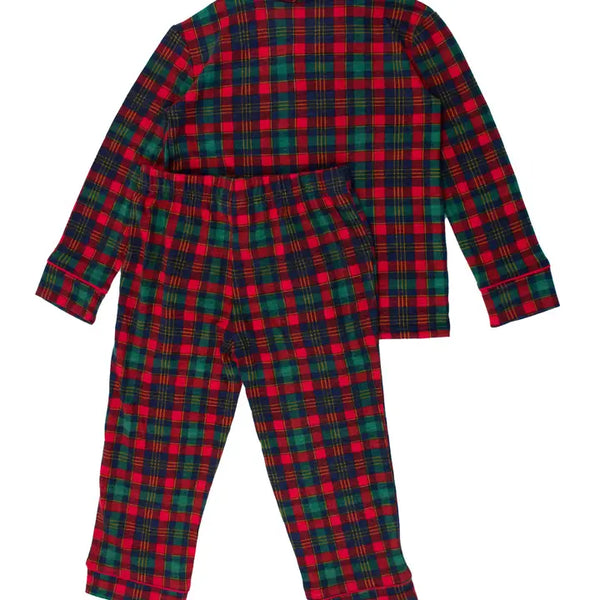 Toddler Boys Merry Memories Plaid Button Down Pajama Set