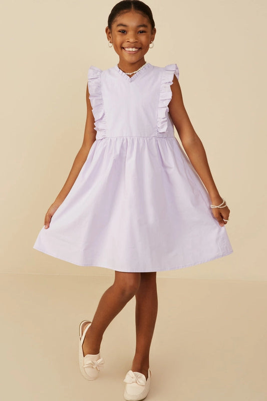 Youth Girls Ruffle Poplin Dress