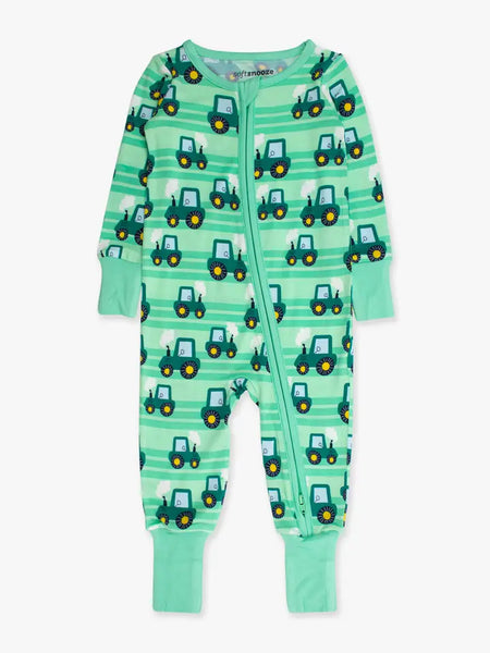 Infant Boys Bamboo Tractor One Piece Footie Pajama