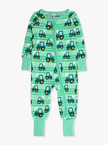 Infant Boys Bamboo Tractor One Piece Footie Pajama