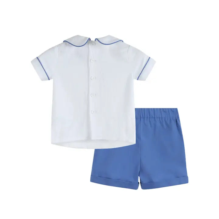 Baby Boys Collared Top And Shorts Set