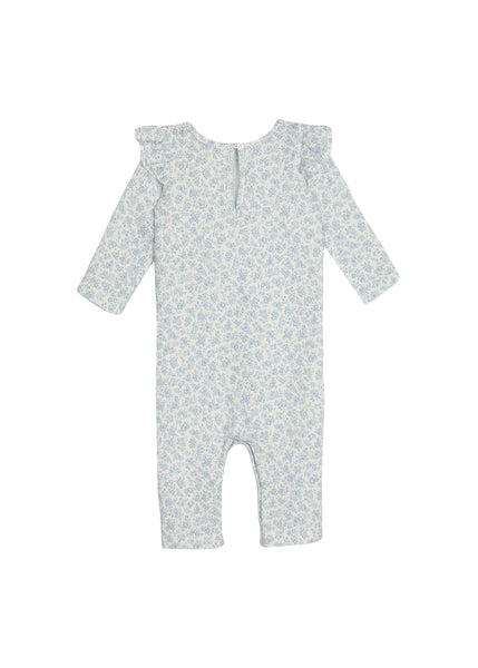 Infant Girls Blue Dainty Floral Romper