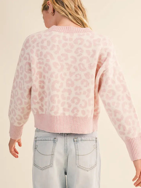 Youth Girls Leopard Print Sweater Top