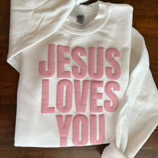 Youth Girls Jesus Loves You Graphic Sweatshirt
