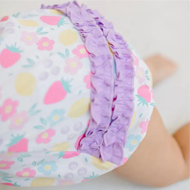 Infant Girl Floral Ruffle Collar Romper
