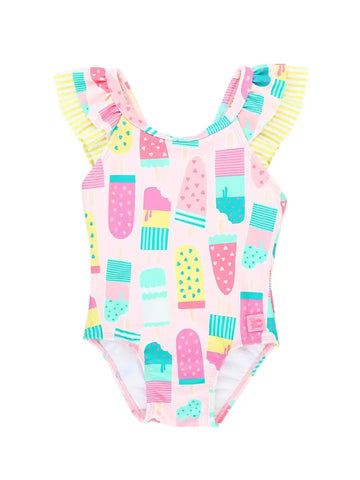 Girls Ice Cream V-Back One Piece Swimsuit