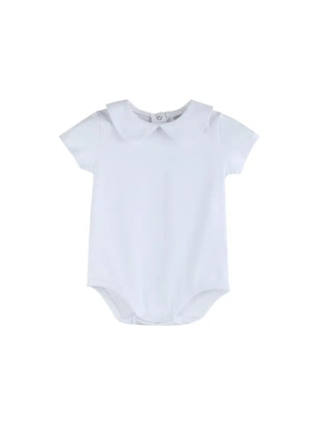 White Collar Baby Romper