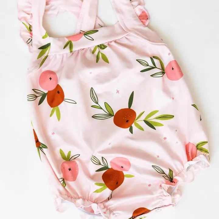 Baby Girls Tangerine Ruffle Cross Back Romper