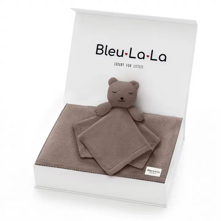 Organic Cotton Cozy Blanket + Lovey Gift Set