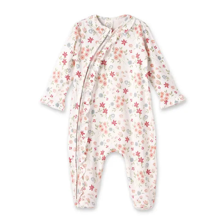 Infant Girls Bamboo Zipper Romper - Prairie Petals