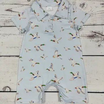 Infant Boy Duck Printed Romper