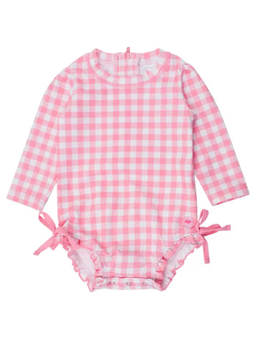 Baby Girls Bubblegum Pink Gingham One Piece Swimsuit