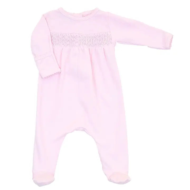 Baby Girls Pink Smocked Footie