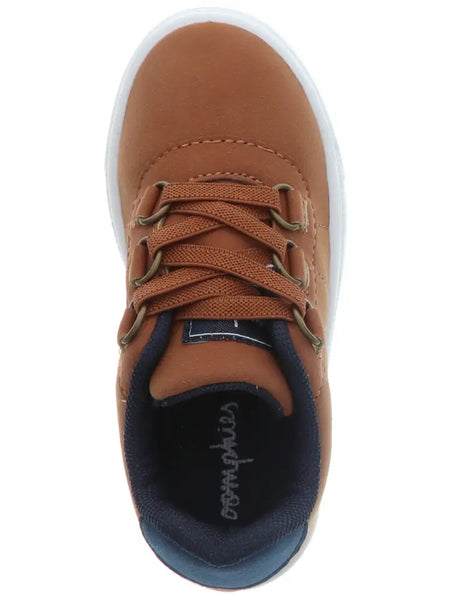 Toddler Boys Casual Tow-Top Brown Sneaker