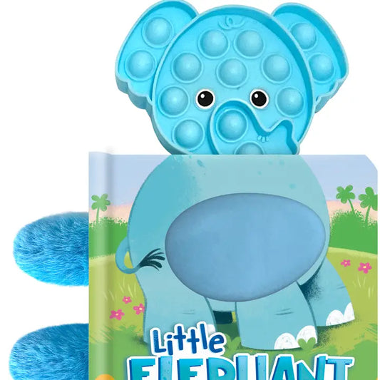 Little Elephant - Sensory Touch and Feel Book with Attached Pop It Character